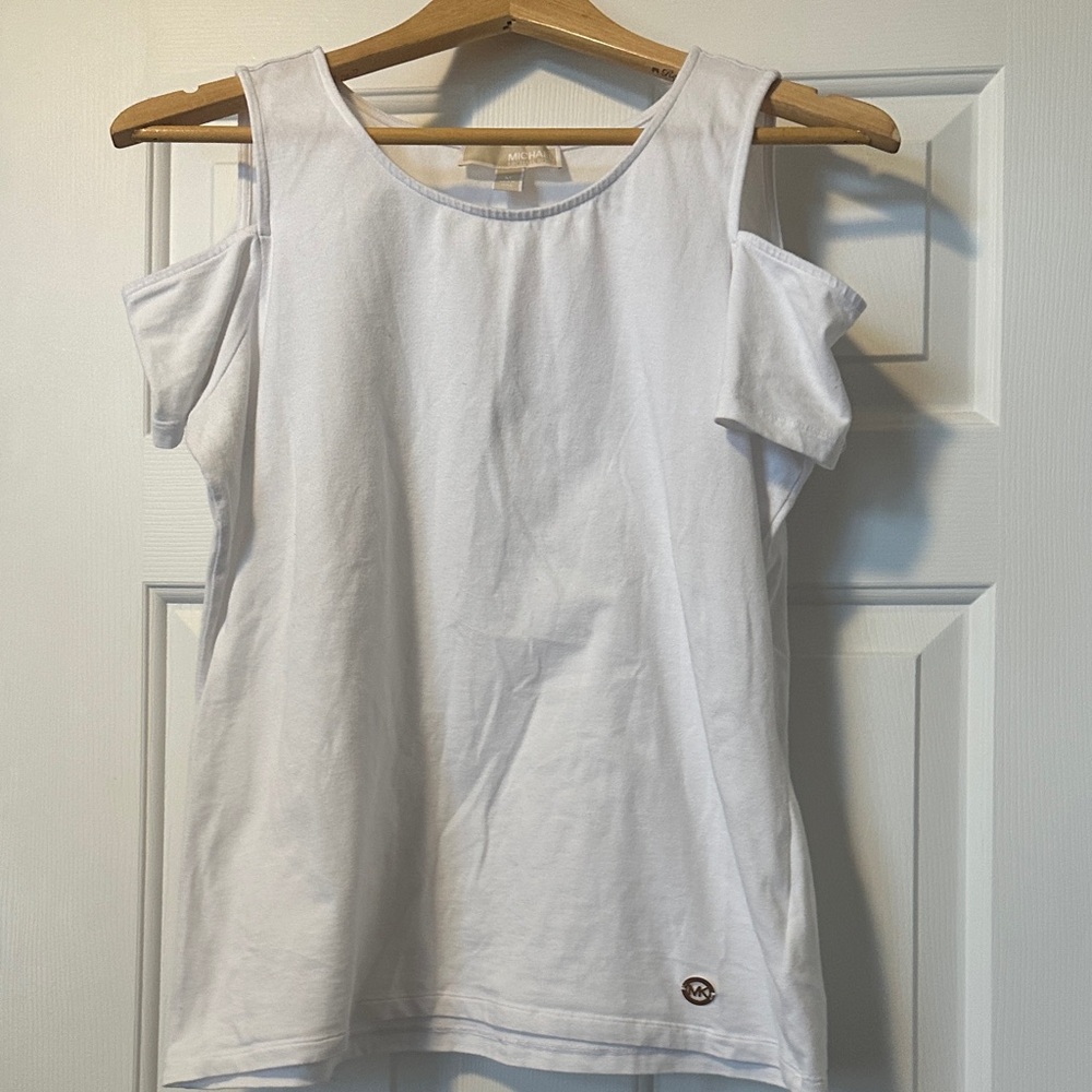 Michael Kors White Cold Shoulder Tank Top
